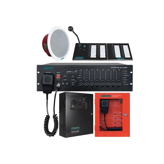 8 Zones digital microprocessor-controlled EN54 voice alarm amplifier for voice evacuation announcements Emergency Broadcast