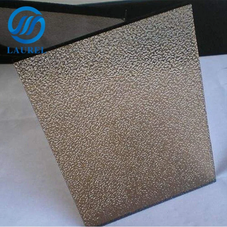 Bronze nashiji pattern glass 4mm 5mm karatachi texture glass sheet for sale