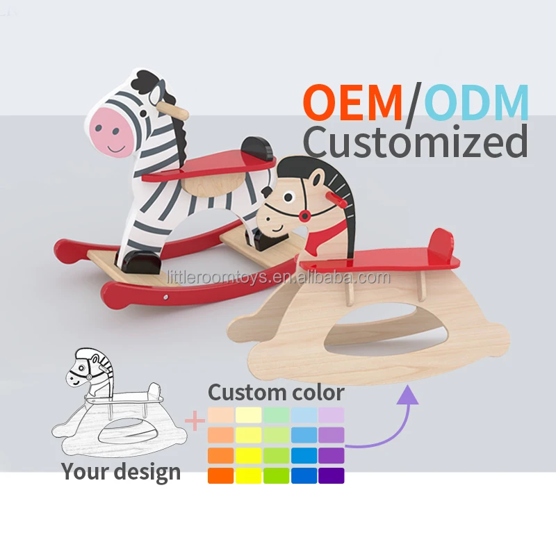 Wholesale Beautiful Unicorn Design Wooden First Unicorn Rocking Horse For Baby