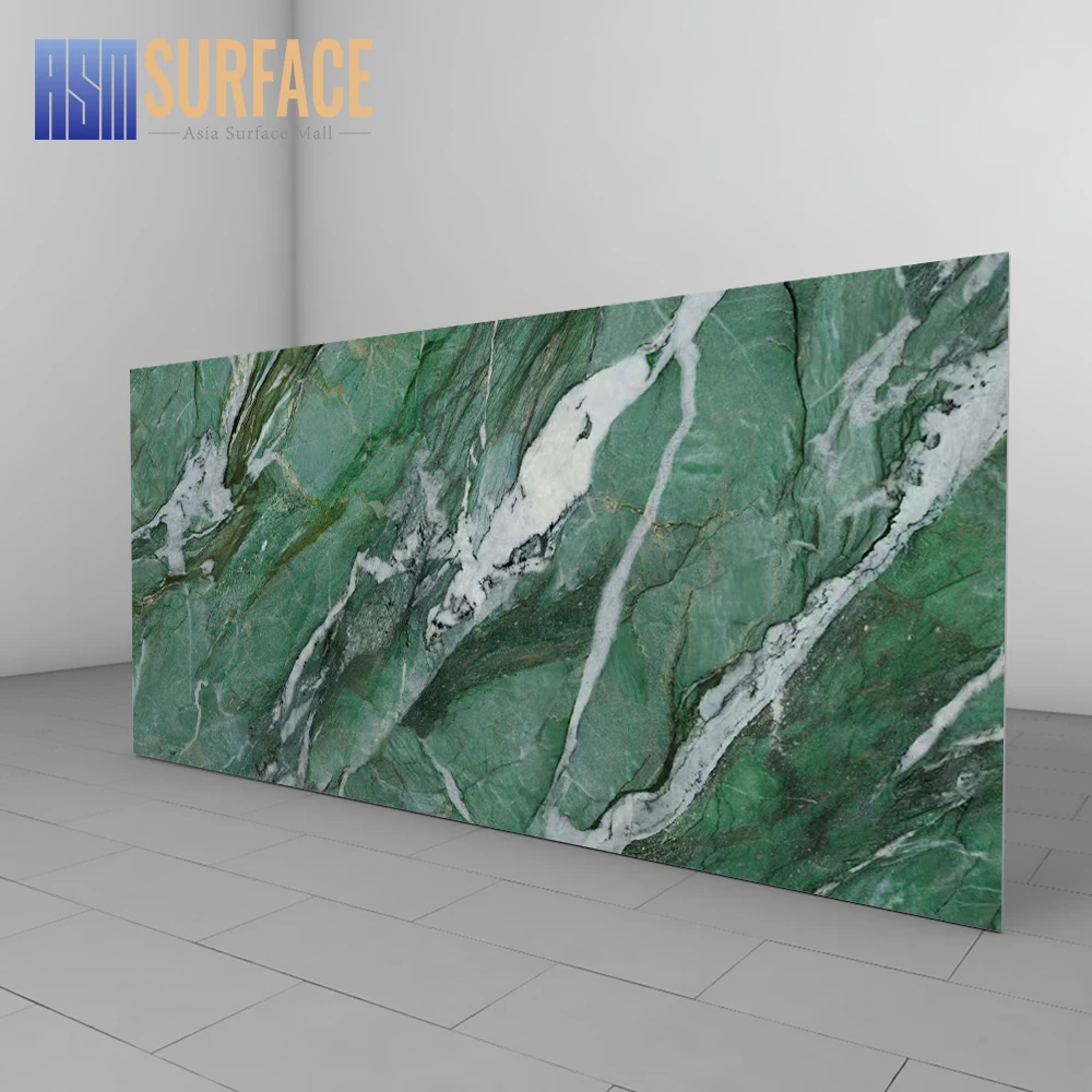 3200*1600 мм 3D чернила печать кварц 2 см 3 зеленый цвет искусственный кварцевый камень для кухни столешницы