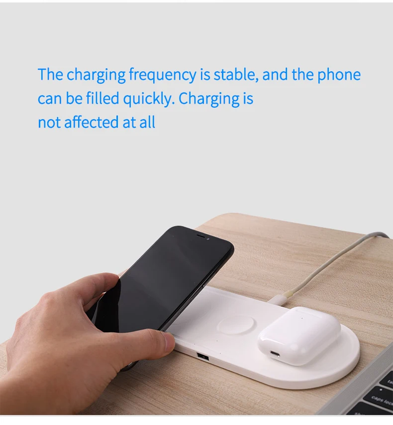 2019 New Products 10W Fast Charge 4 in 1Wireless Charger Dual Wireless Charging With USB Port