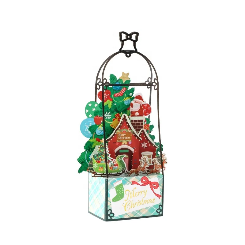 3D Christmas display greeting card merry Christmas gift card