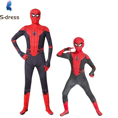 2023 Hot Sale wholesale Classic Style Best Price Cartoon Red Black Clothing Figura de Accion Anime Kids Spiderman Costume