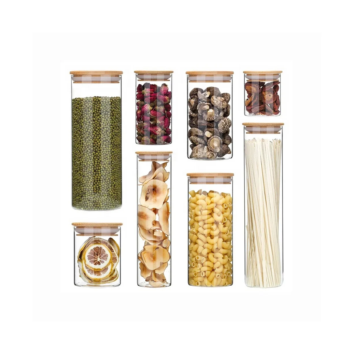 large glass food storage jars wholesale glass jar wooden lid for honey food candy glass jar GSJ-02A