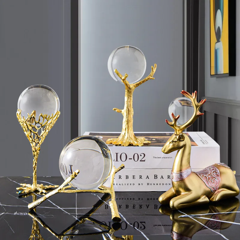 Table Living Room Gold Deer Accessories Other Luxury Home Decor Crystal Ball Decoration For Home Home Decor Interior Modern