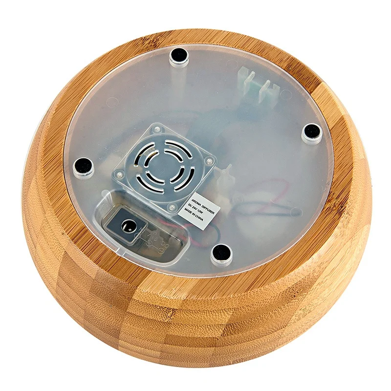 SOICARE 100ml Ball Bamboo Wood Glass Ultrasonic Aromatherapy Essential Oil Aroma Diffuser