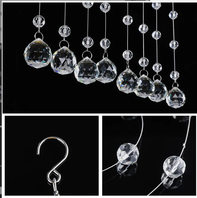 Promotional Door Curtain Glass Bead Curtain DIY Crystal Light Accessories Material Lighting Ball Pendant