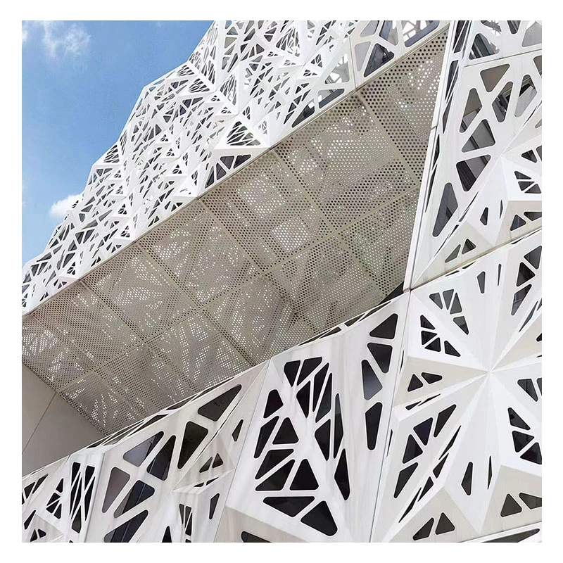 Hot 3 D Art Design Laser Cutting Aluminum Curtain Wall Punching Veneer for Public Buildings