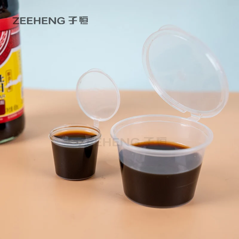 Free samples transparent disposable sauce plastic cup sizes