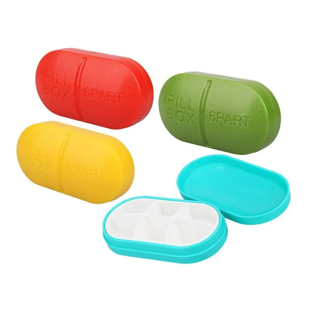 Customization High Quality Capsule Plastic Pill Box With 6 Plastic Storage Box lighter pill box