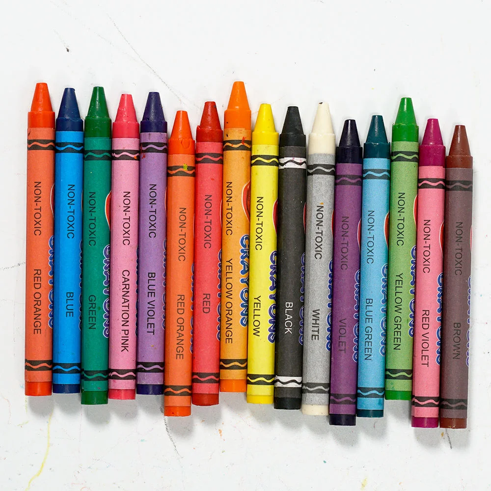 Normal size soft wax crayons easy to draw and hold mini wax crayons set non toxic 12 pack custom crayons in box