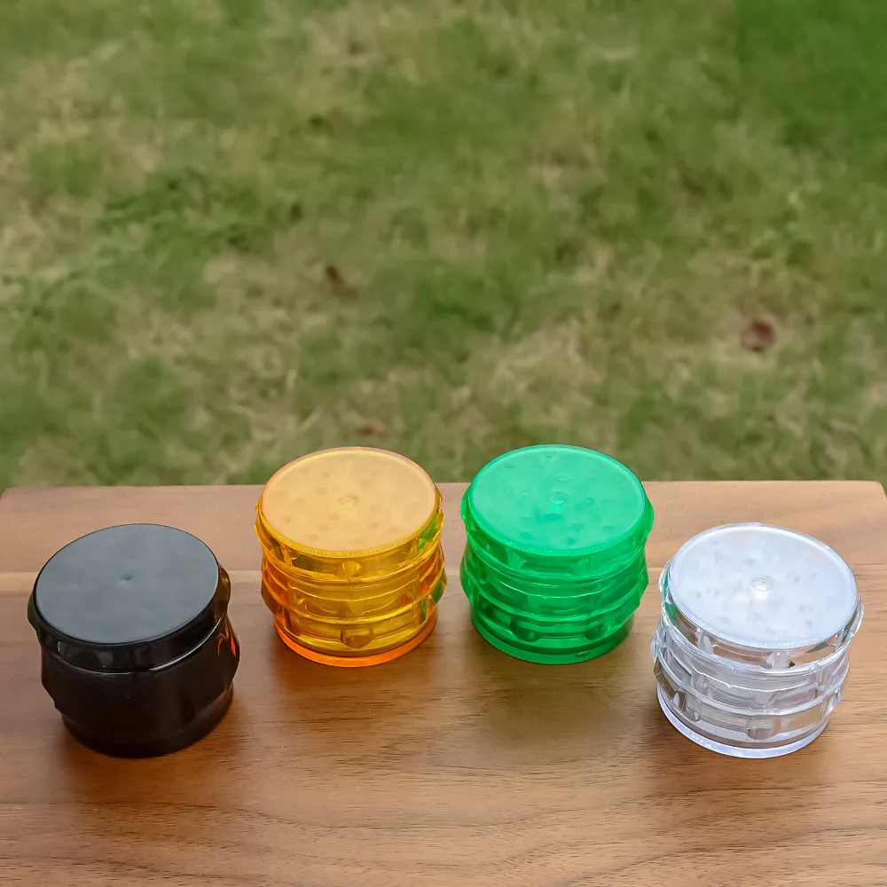 Easy to Use Lid and Bottom 2 Custom Logo 2 Parts 55mm Herb Grinder Plant Plastic Grinder for Herb Dry Spice Crusher