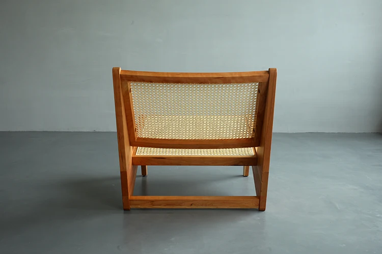 Factory Wholesale Natural Rattan Chair High Back Ash Wood Leisure Chair Lounge Sofa Recliner Living Room Chair Flat Packing Read