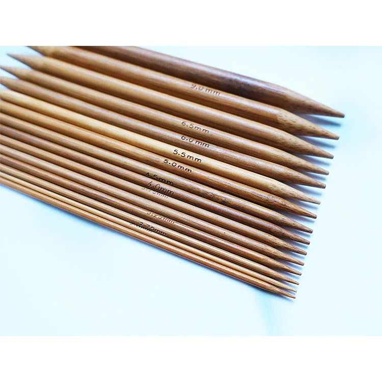 
36 PCS Bamboo Knitting Needles Set Single Pointed Carbonized Knitting Needles for Handmade Creative DIY 