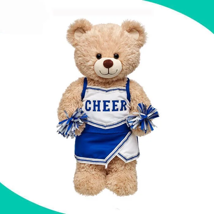 Cheap Wholesale soft stuffed custom cute plush bear toy cheerleader teddy bear