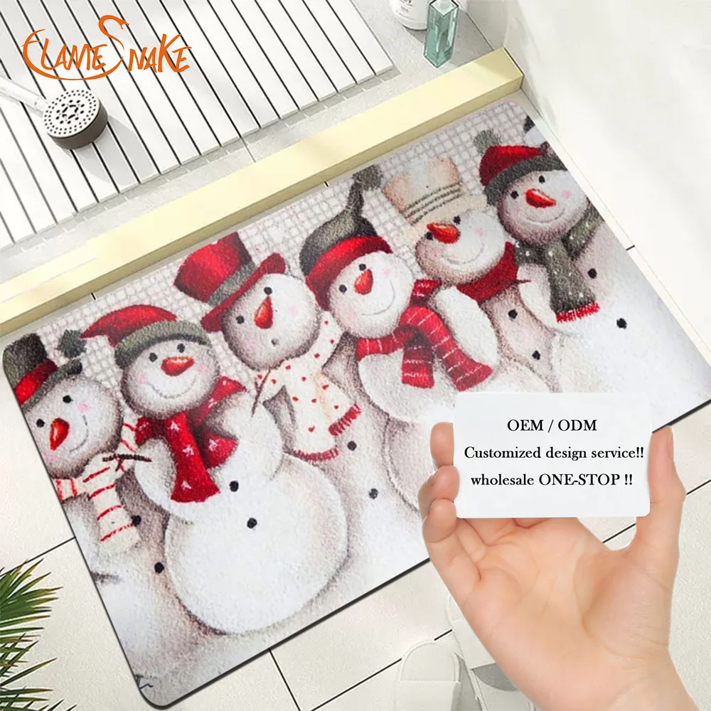 Customized Printing Outside Door Mats Christmas Decoration Door Mat For Home Entrance