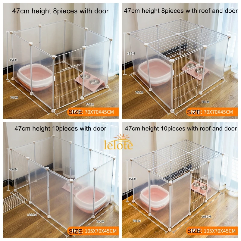 Pet Cage Fence for Dogs Hot Selling 47cm Height Cat Fences Pets Durable Portable Transparent Indoor Outdoor Pet Cages Dog House