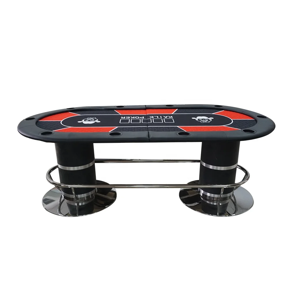 professional custom foldable poker table 200*100cm casino quality 10 players oval mesa with cup holder for blackjack gambling