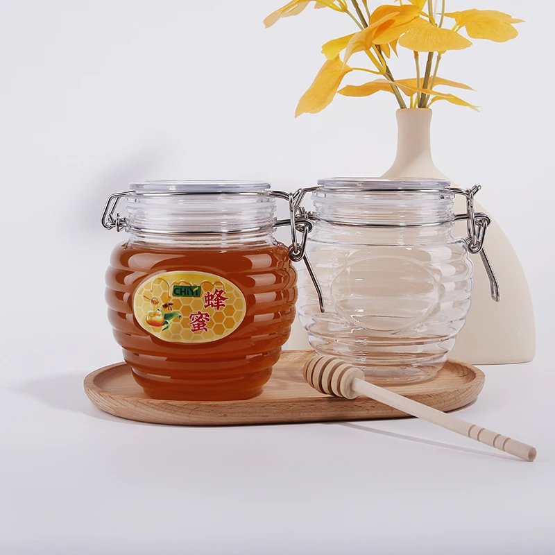 wholesale 370ml 800ml empty crock shaped kilner plastic jars clip top leak-proof hermetic kilner storage jar