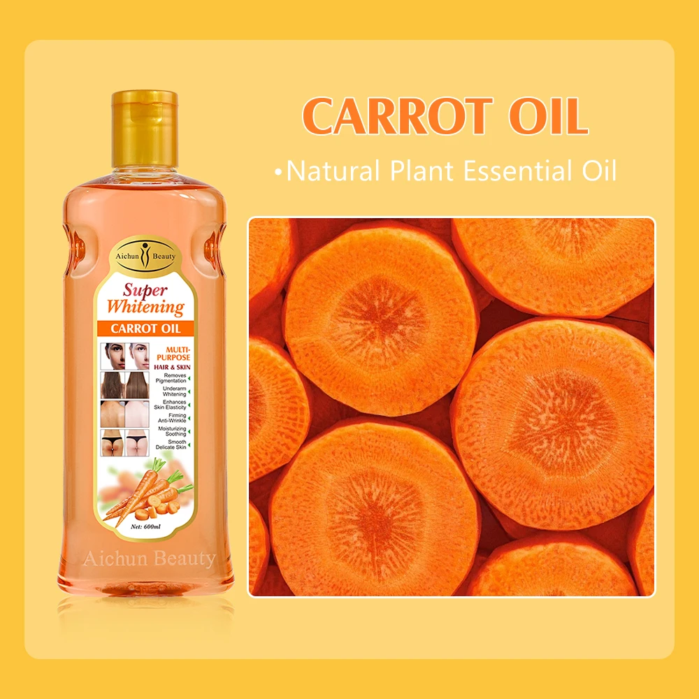 Big Size Carrot Massage Oil for Whole Body Brighten Skin Moisturizing Soothing Nourishing Dark Spot Removal Body Oil