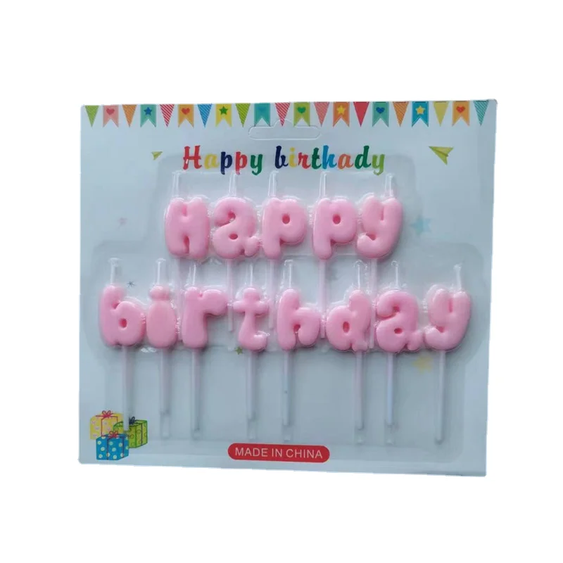 Свеча на день рождения xiye английское письмо торт украшенный синим happybirthday