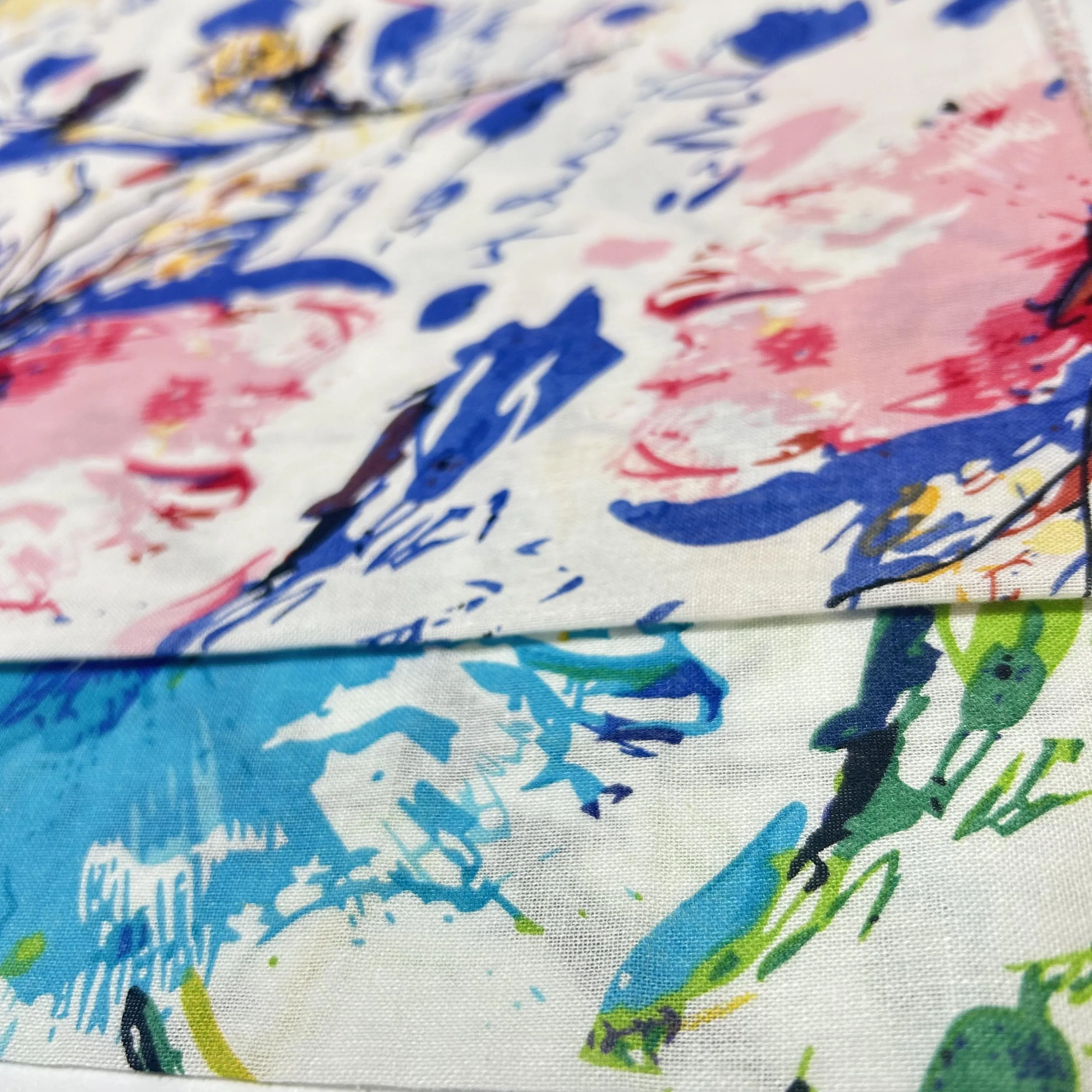 Summer thin printing ramie cloth high-end small floral cotton linen fabric skirt linen fabric