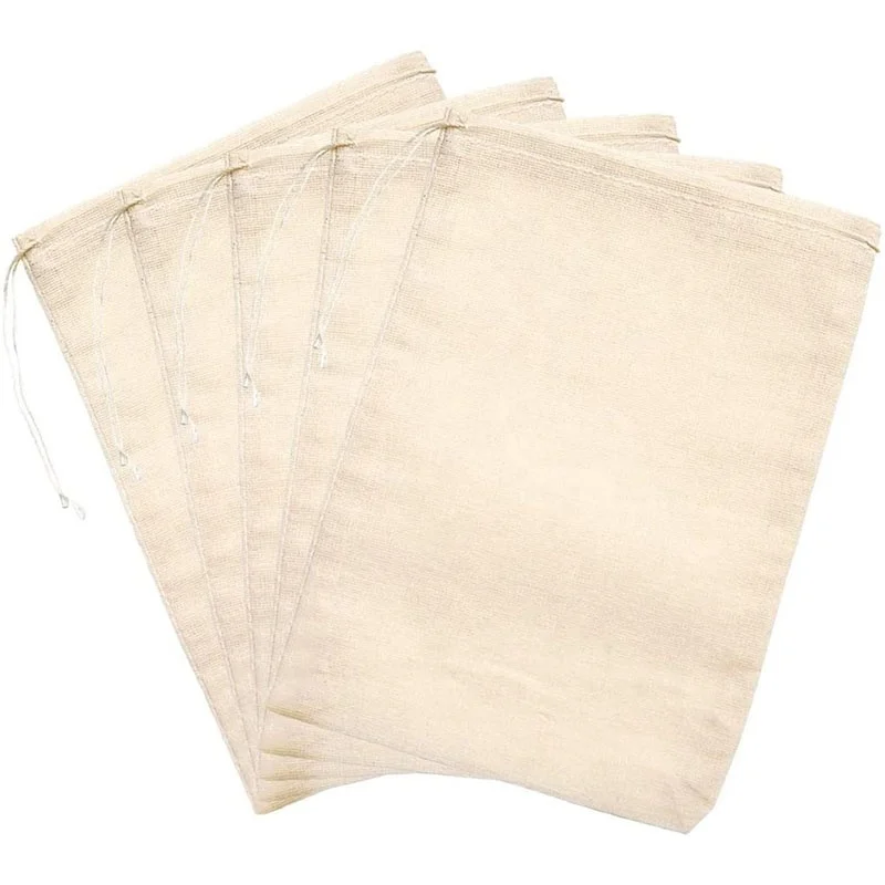 Reusable Eco Friendly Packaging Drawstring Bag Cotton Pouch Gift Sachet Muslin Tea Cotton Bags