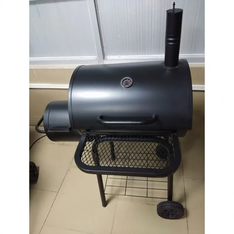 High Quality Grill Factory Good Griller & Smoker Charcoal Smoker Barrel Grill in Black