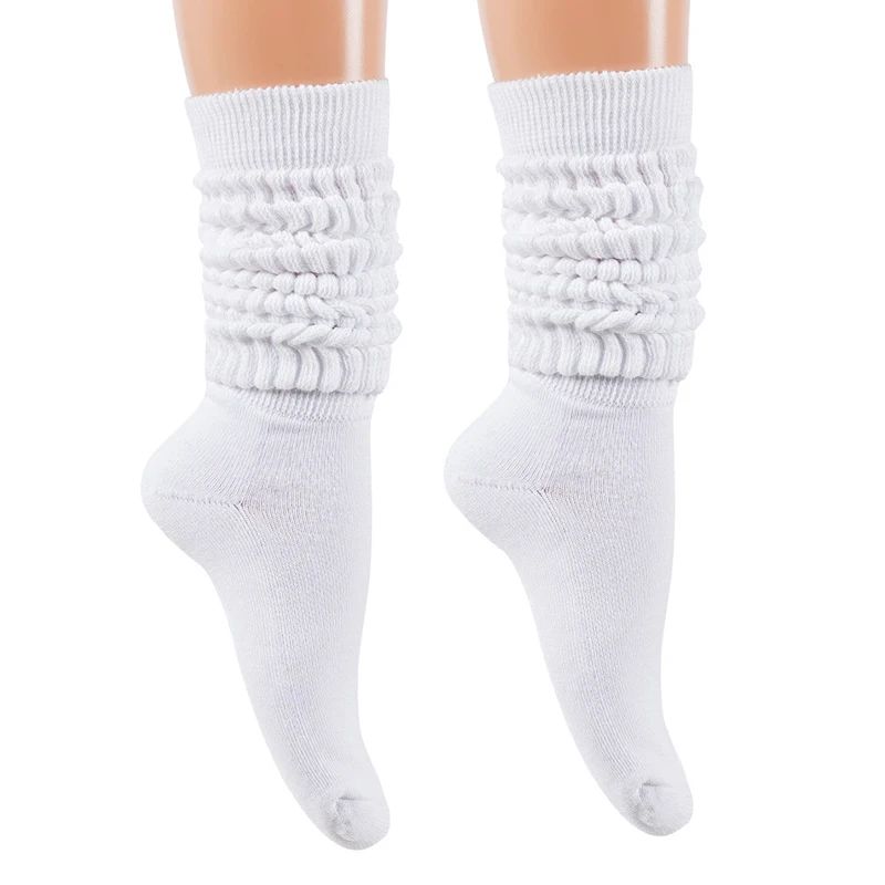 Fashion wholesale cotton extra long heavy warm slouchy socks custom thick slouch socks for women