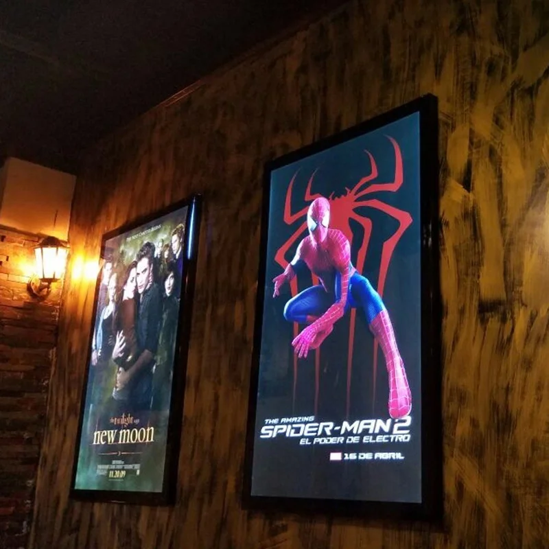 Advertising Aluminum Movie Poster A1 Led Light box Customized Slim Snap Frame
