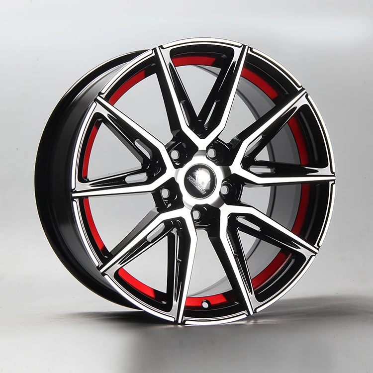15 inch red undercut black machine face wheel rim