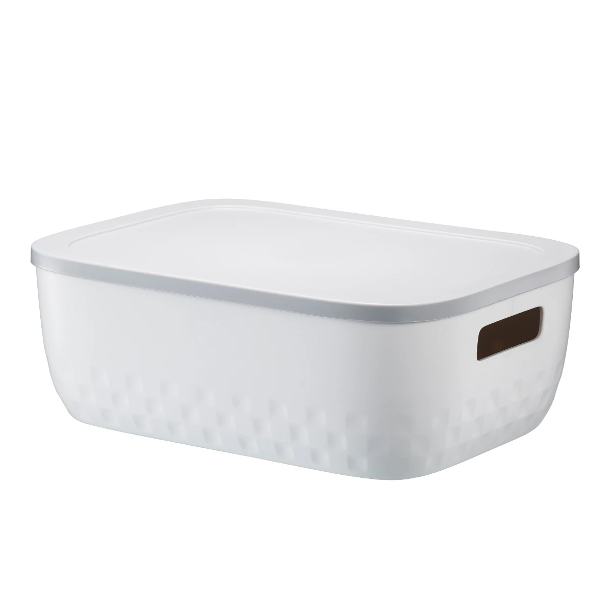 Rectangular Durable Stackable Organizer Basket Storage Bin Plastic Box With Lid