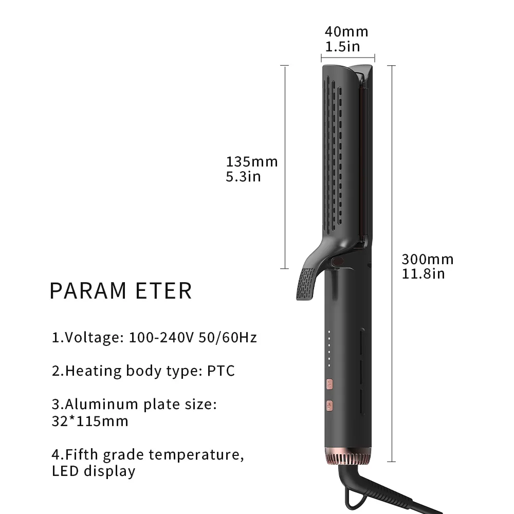 Hair Straightener and Curler 2 in 1 Curling Iron 360 Airflow Styler Professional Flat Iron with Tourmaline Ceramic Straightening
