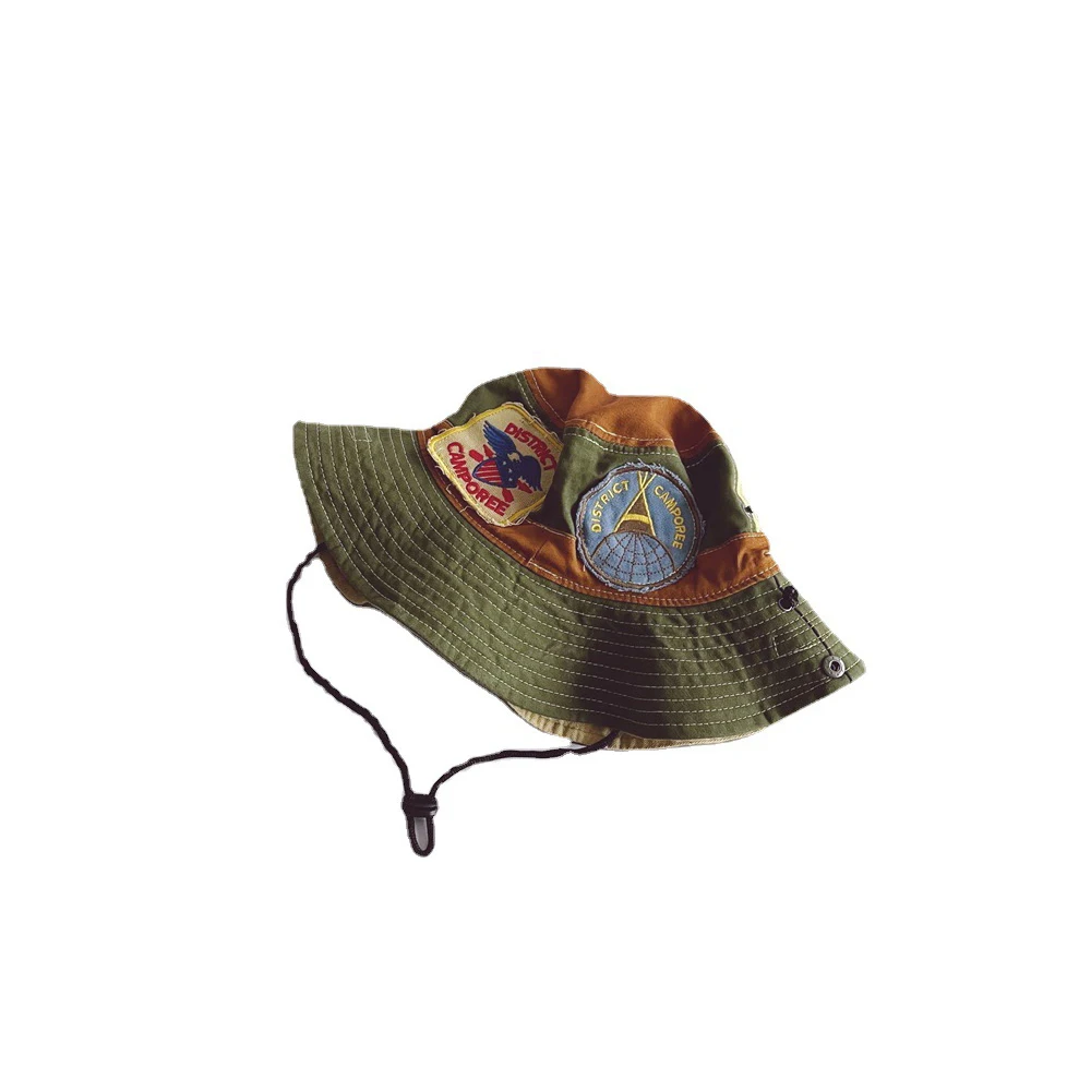 Wholesale Custom Logo Bucket Kids Casual Embroidered Bucket Hats All Over Print