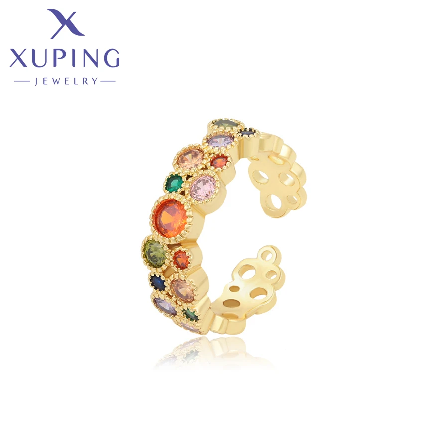 R-383 Xuping jewelry elegant luxury fashion colorful special design gift wedding multicolored stone 14K gold color ring