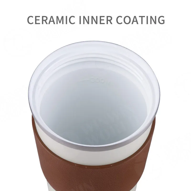 12oz Insulated Stainless Steel Travel Coffee Mugs Portable Double Wall Ceramic Thermo Coffee To Go Cup Tumbler Gift in Bulk