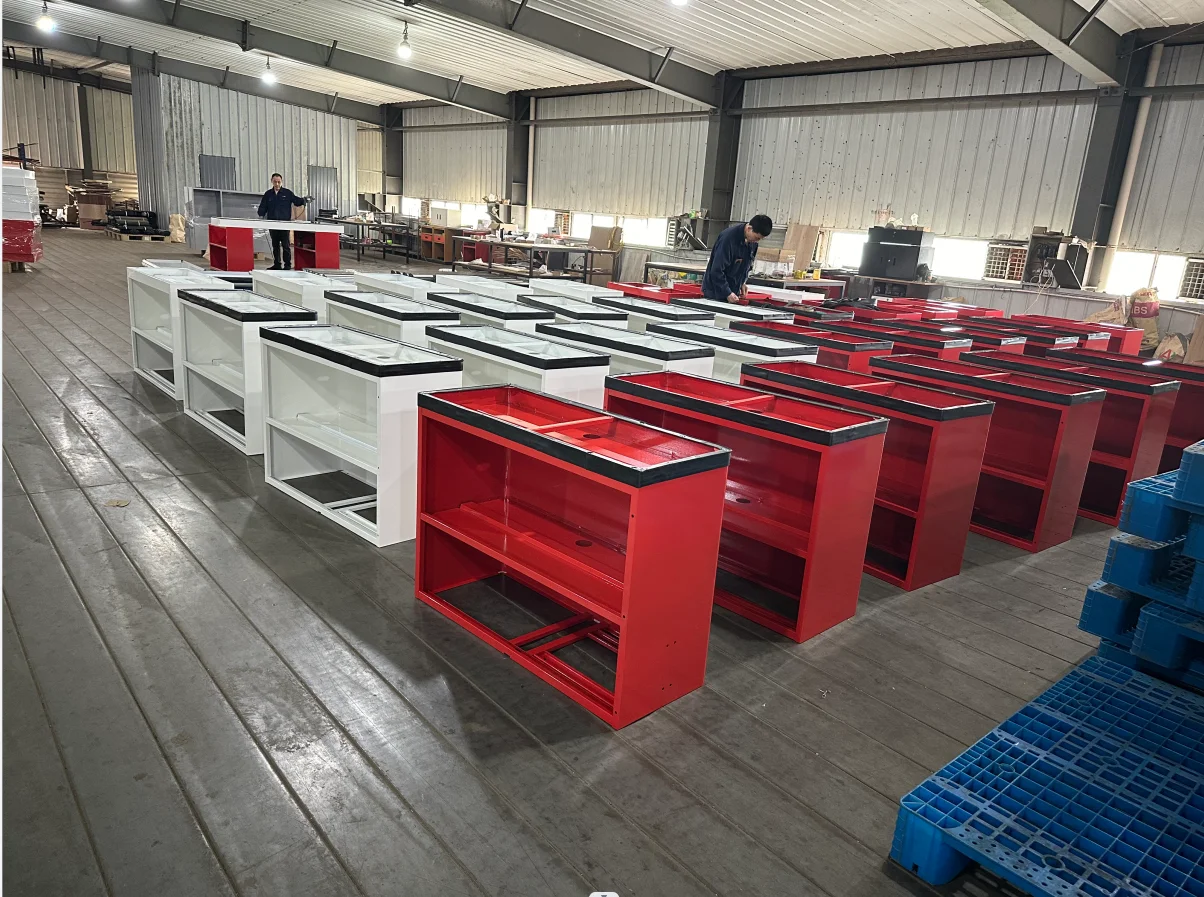 supermarket display multi-type supermarket equipment checkout counter cashier desk for shopping market