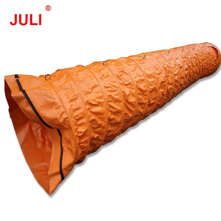 Chinese supplier pvc compressible fire resistance zipper coupling spiral duct for tunneling