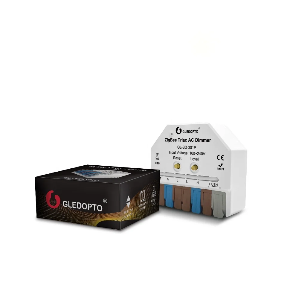 GL-SD-301P Gledopto Ultra-mini ZigBee Smart AC Dimmer Module Tirac LED 100 ~ 240 В L + N Push Dimmers работает с Alexa