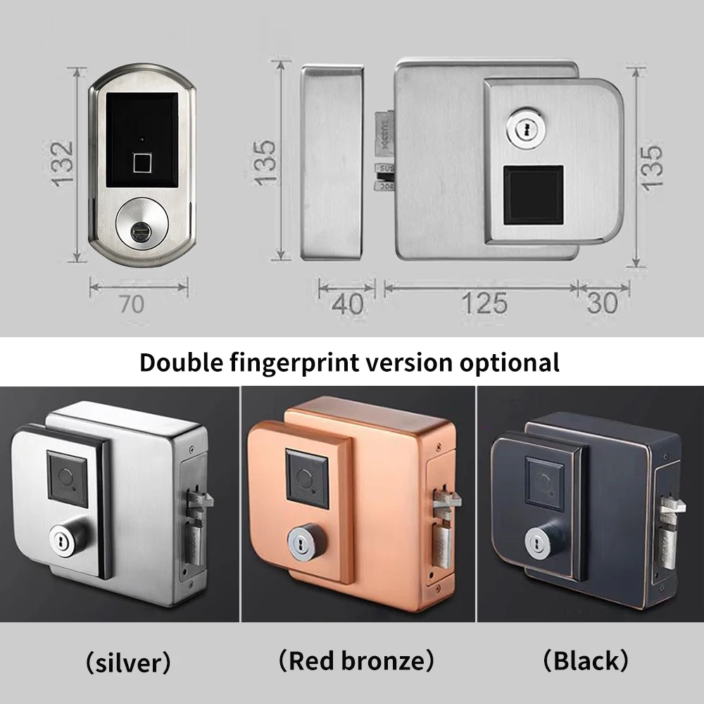 Factory wholesale hot sell waterproof ttlock metal door smart fingerprint key lock
