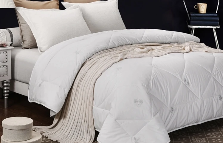 Percale 100% Cotton 300T White Satin Plain Printed Hotel Bedding Sets Linens King Size