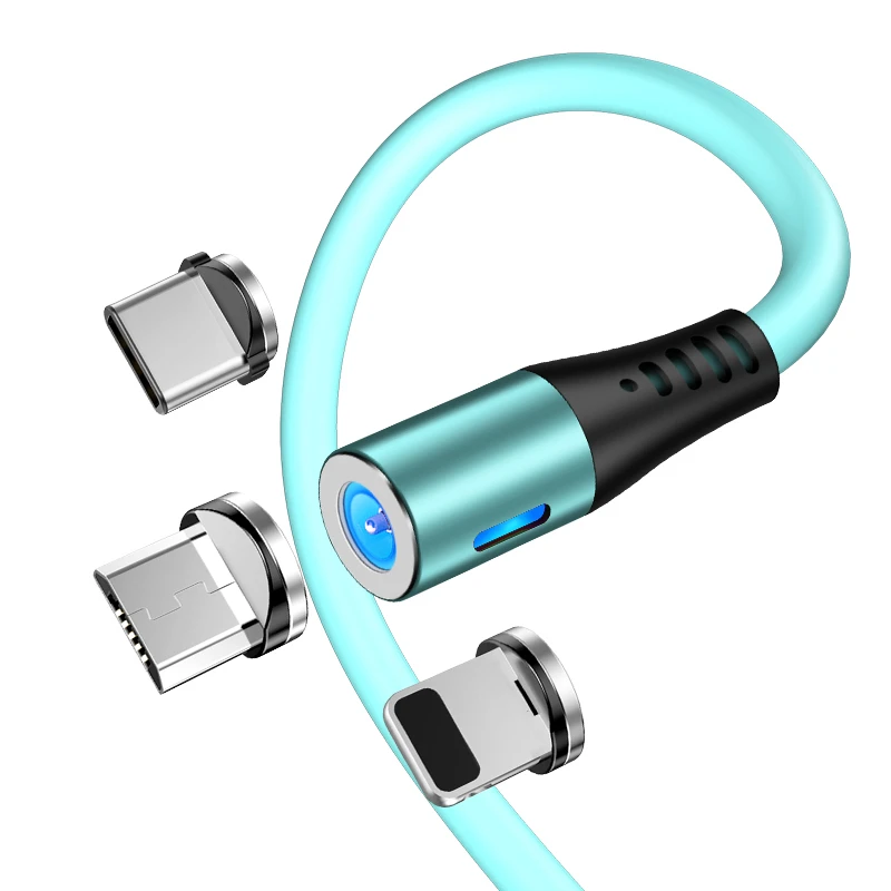 
Wholesale mobile Phone Accessories Magnetic Charging phone Cable food-grade silicone USB charger cable 