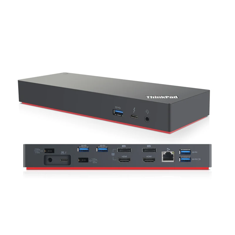 Lenovo ThinkPad (40AN0135) Thunderbolt 3 док-станция для Gen 2 135 Вт Dual UHD 4K дисплей DP USB-C USB