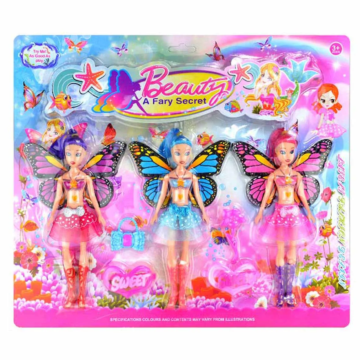 Hot Selling 8 Inch Butterfly Fairy Doll Toy Girls Beauty Baby Dolls Best Toy Gift