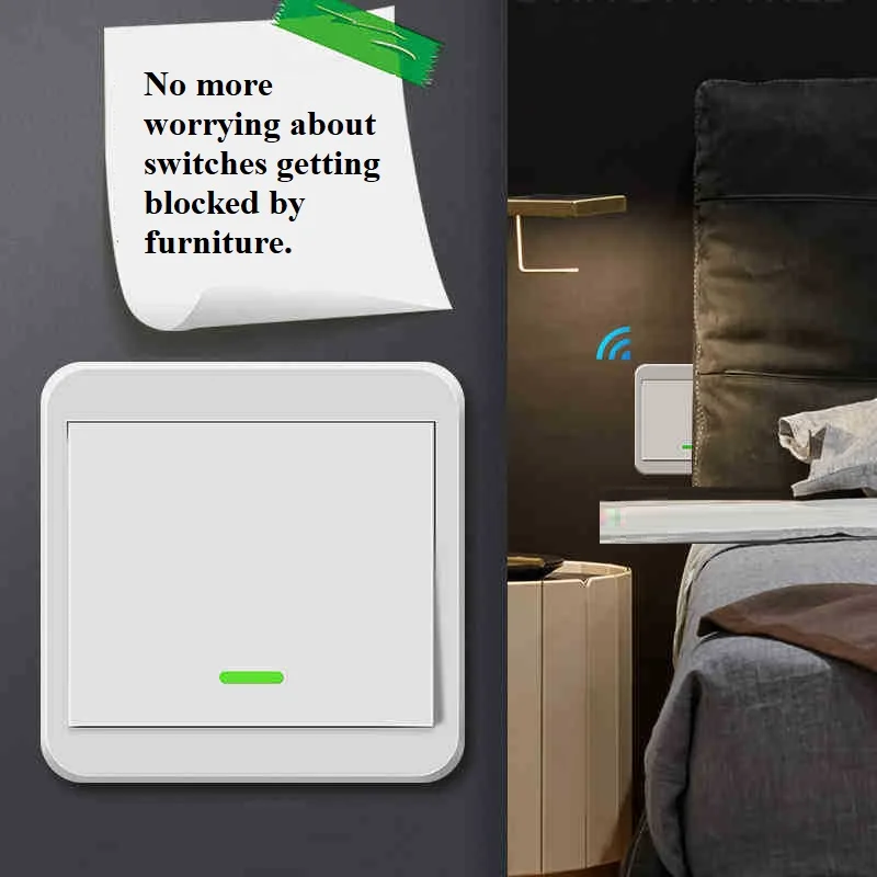 Bedside Wall Switch 1/2/3 Gang No Wiring Wall Switch Large panel without bezels Wifi Smart Switch