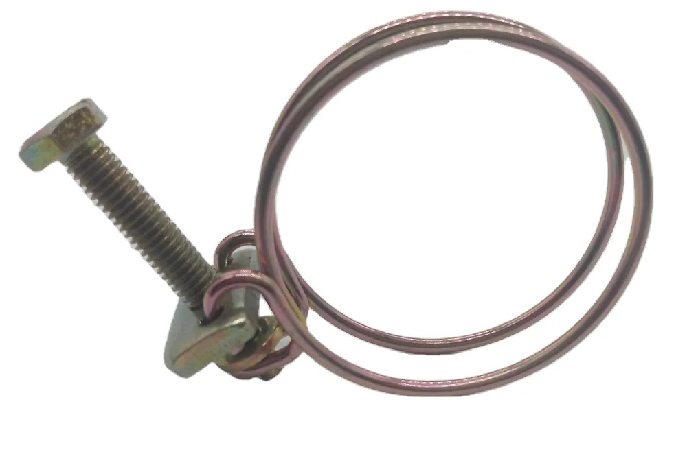 
metal stainless steel yellow zinc plated double wires hose clamp 
