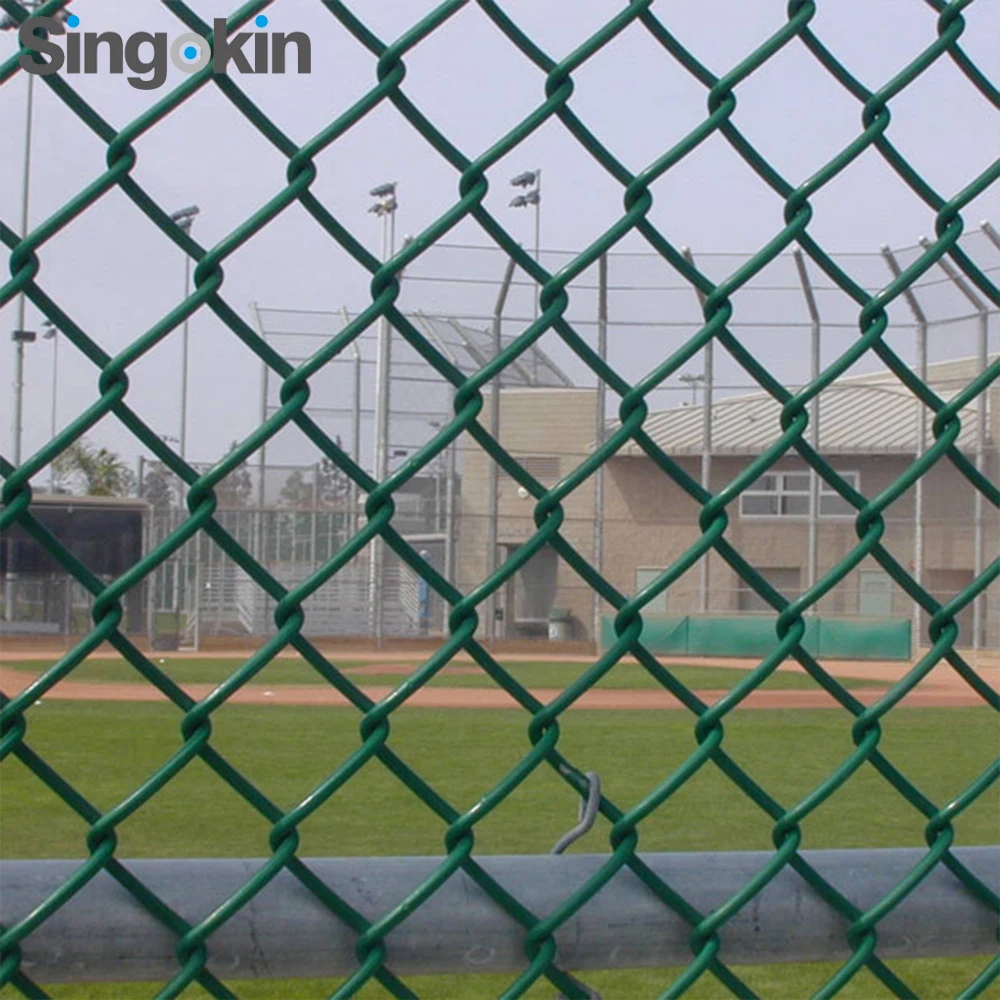 6 gauge 9 gauge hot dipped galvanized cyclone chain link fence  rolls weight per meter for baseball fields