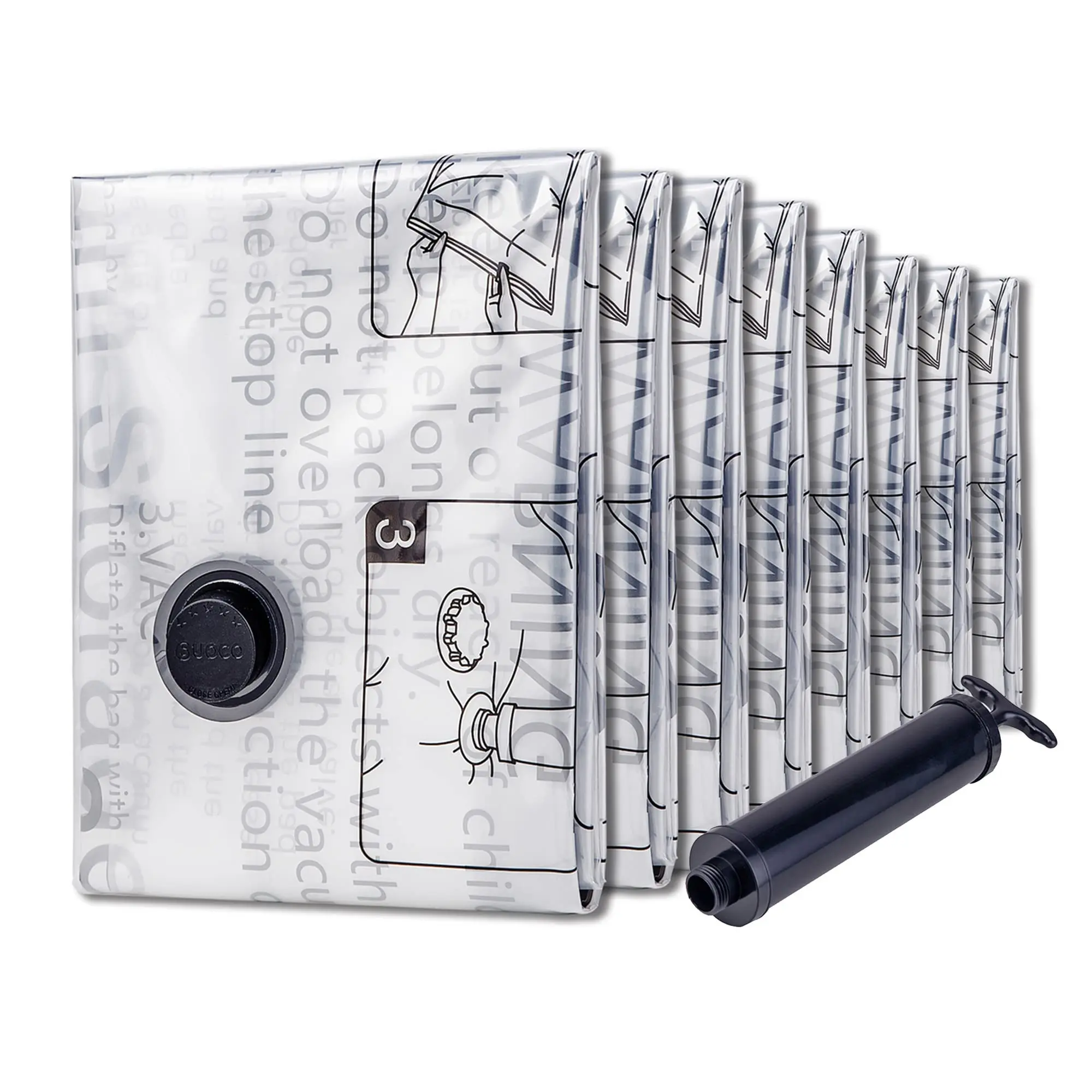 Custom Print Ziplock Resealable Plastic Large Compress Vacuum Clothing Packaging Bags with Air Valves