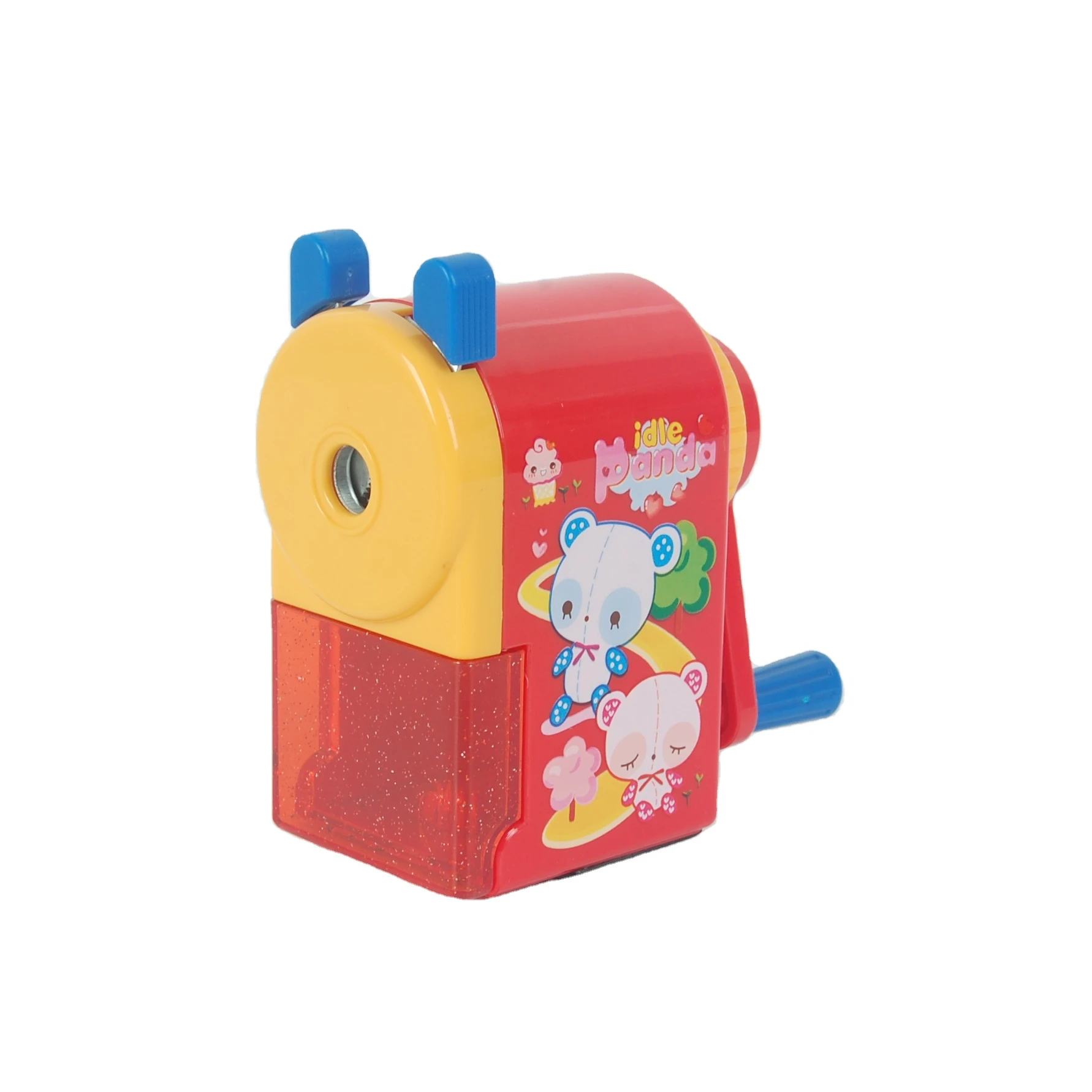 
OEM Red Cute Animal Printing Hand Professional Sharpner Pencil Sharpener 