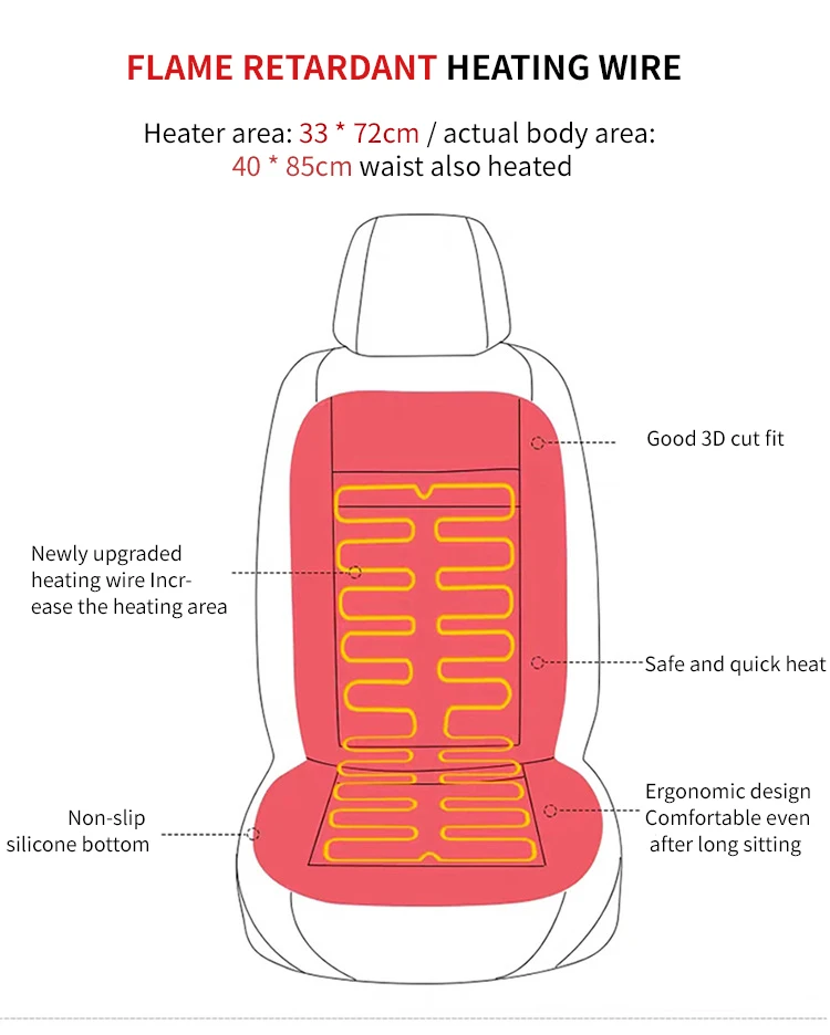 Office Home Car Heating Cushion USB Electric Car Seat Cushion Electric Heater Winter Warmer Pad Auto Seat Protector